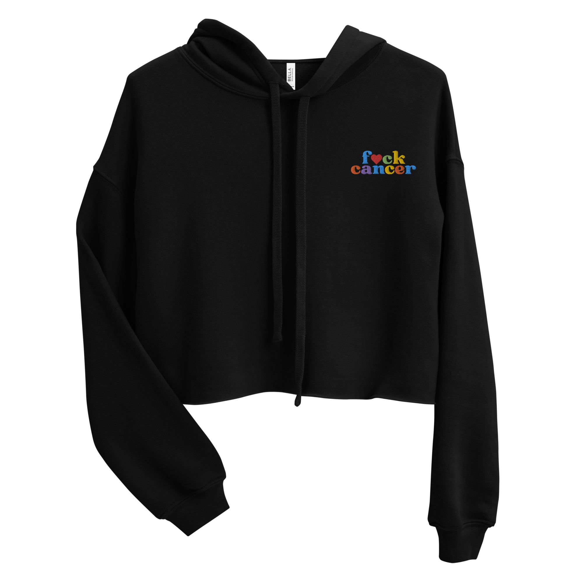 F*ck Cancer Crop Hoodie - Inspirational & Cozy Cancer Awareness Apparel for Cancer Warriors | Chemo Kits