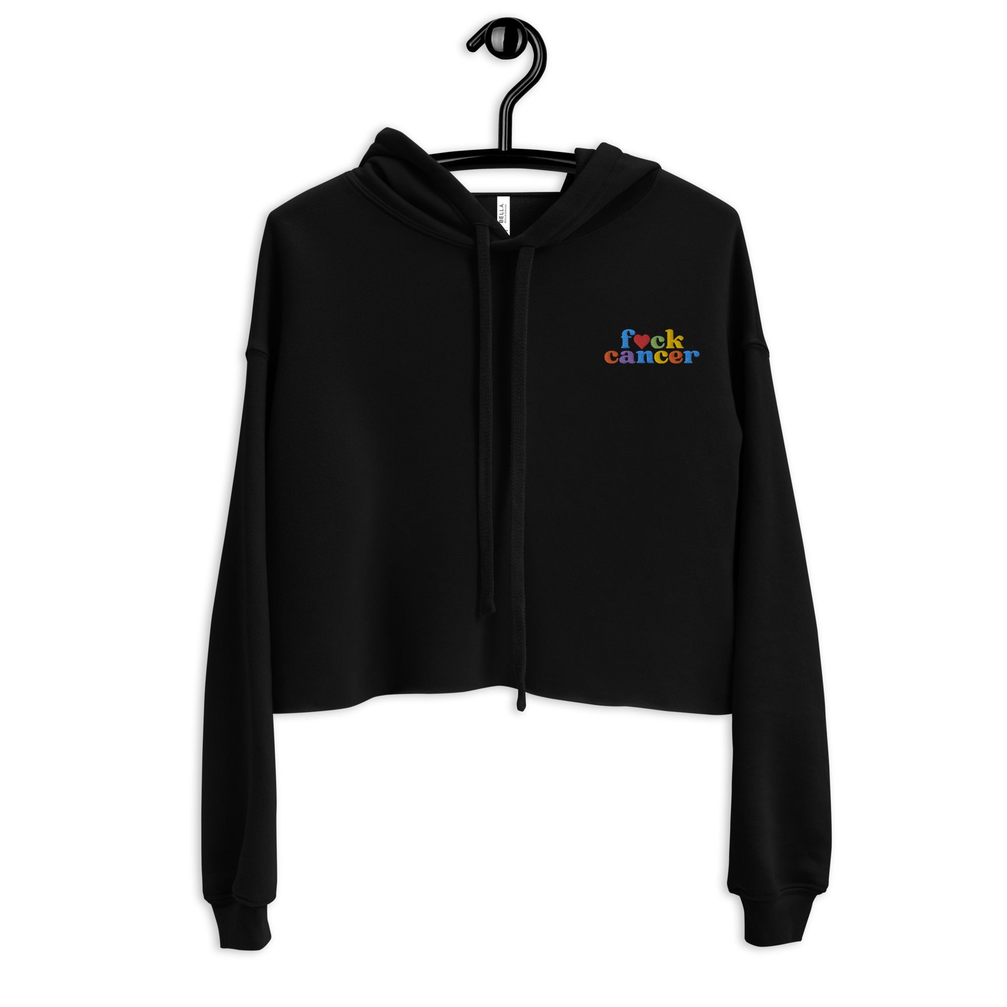 F*ck Cancer Crop Hoodie - Inspirational & Cozy Cancer Awareness Apparel for Cancer Warriors | Chemo Kits