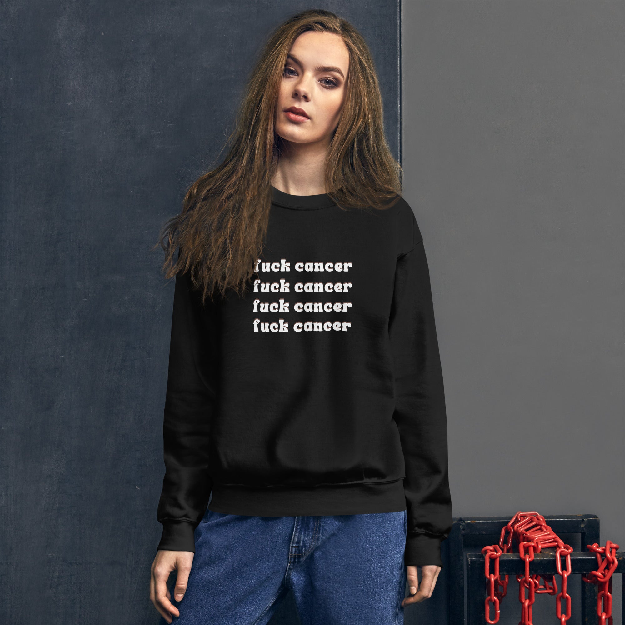 F*ck Cancer Sweatshirt - Inspirational & Cozy Cancer Awareness Apparel for Cancer Warriors | Chemo Kits