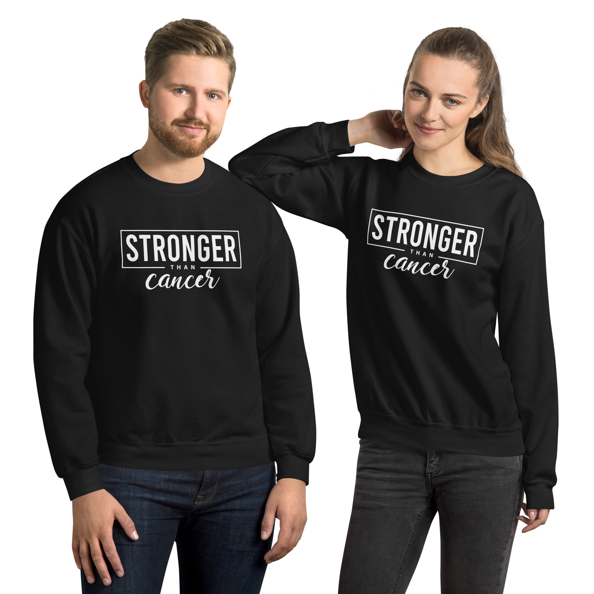 Stronger Than Cancer Unisex Sweatshirt - Inspirational & Cozy Cancer Awareness Apparel for Cancer Warriors | Chemo Kits