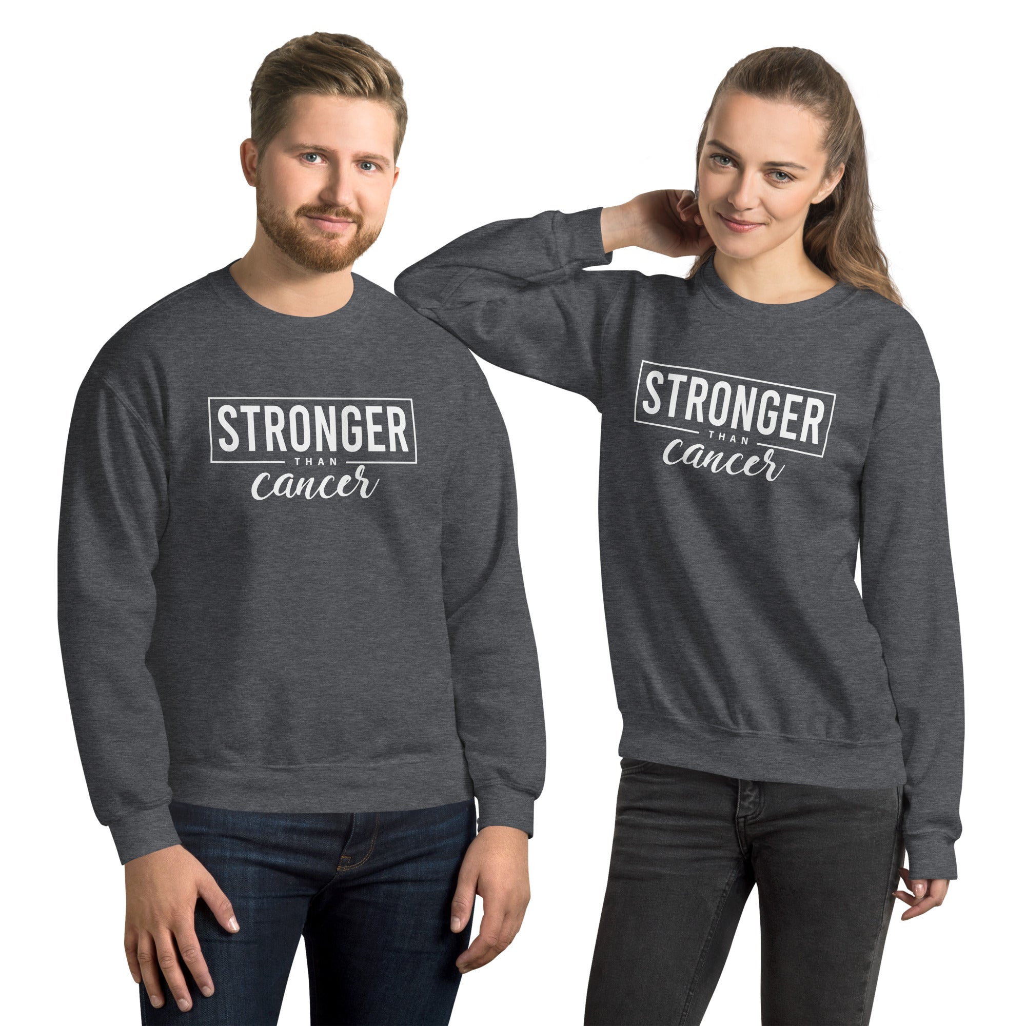 Stronger Than Cancer Unisex Sweatshirt - Inspirational & Cozy Cancer Awareness Apparel for Cancer Warriors | Chemo Kits