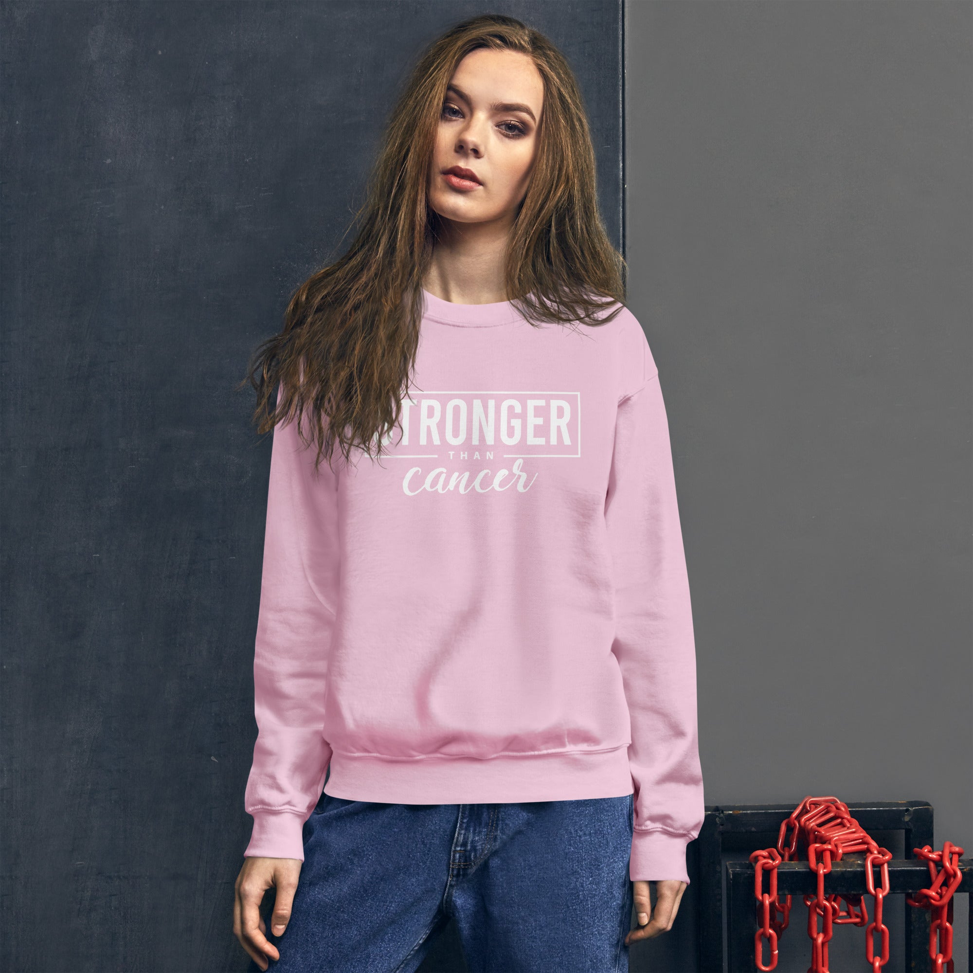Stronger Than Cancer Unisex Sweatshirt - Inspirational & Cozy Cancer Awareness Apparel for Cancer Warriors | Chemo Kits