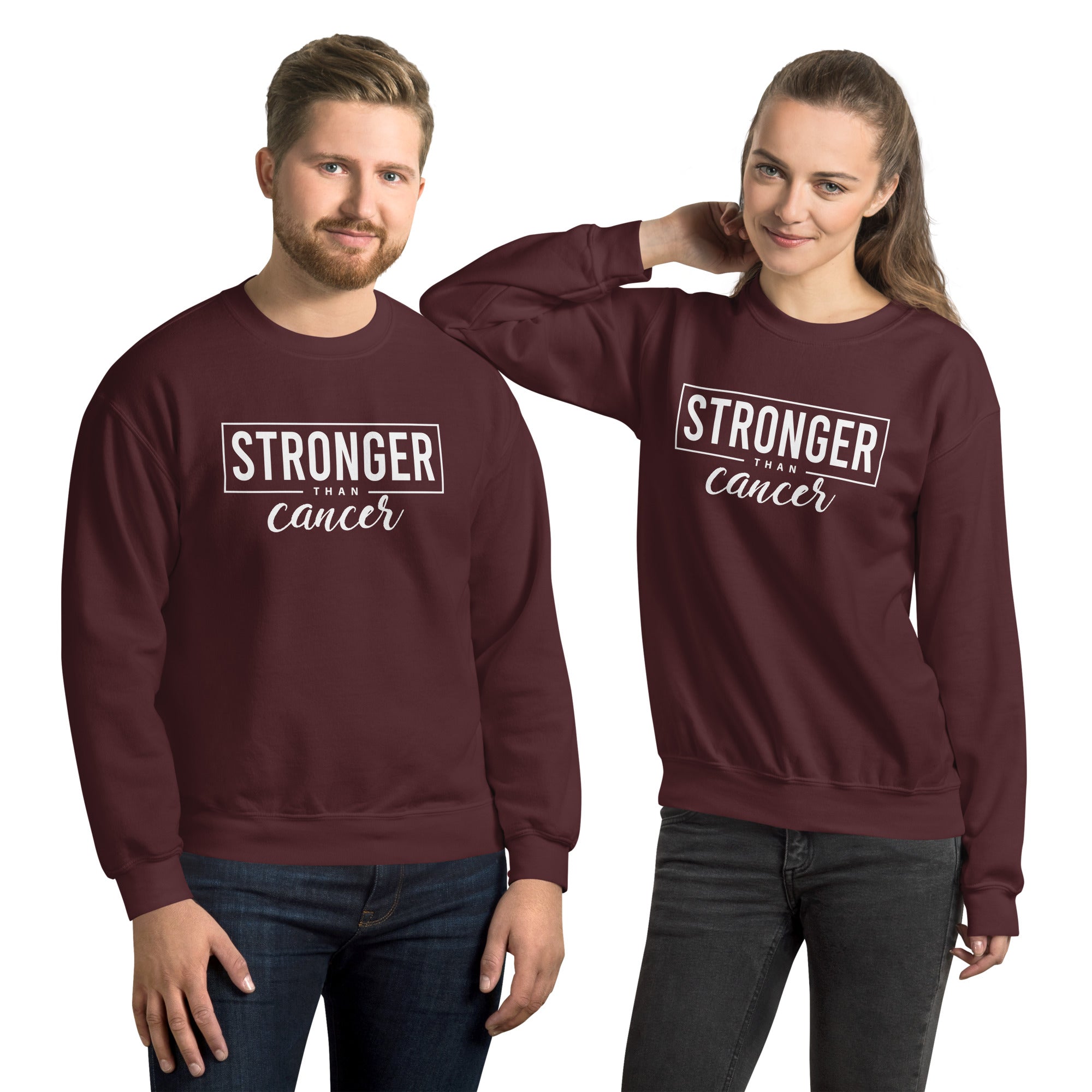 Stronger Than Cancer Unisex Sweatshirt - Inspirational & Cozy Cancer Awareness Apparel for Cancer Warriors | Chemo Kits