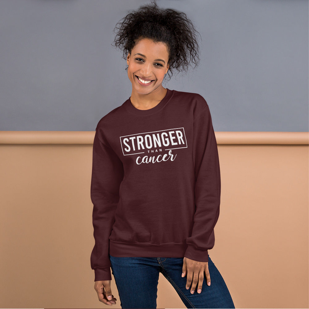 Stronger Than Cancer Unisex Sweatshirt - Inspirational & Cozy Cancer Awareness Apparel for Cancer Warriors | Chemo Kits