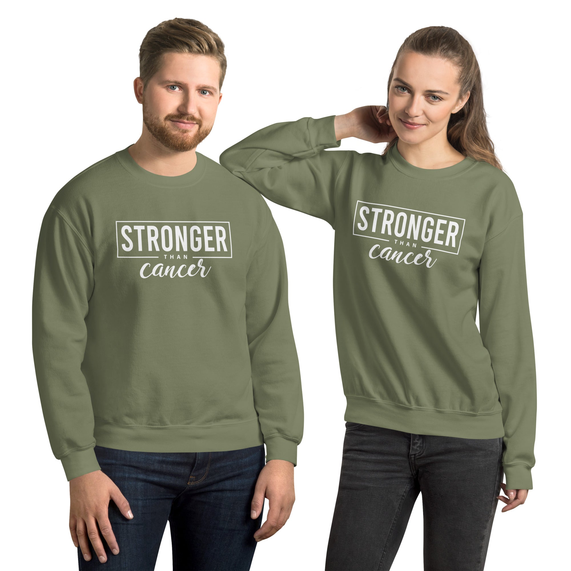 Stronger Than Cancer Unisex Sweatshirt - Inspirational & Cozy Cancer Awareness Apparel for Cancer Warriors | Chemo Kits
