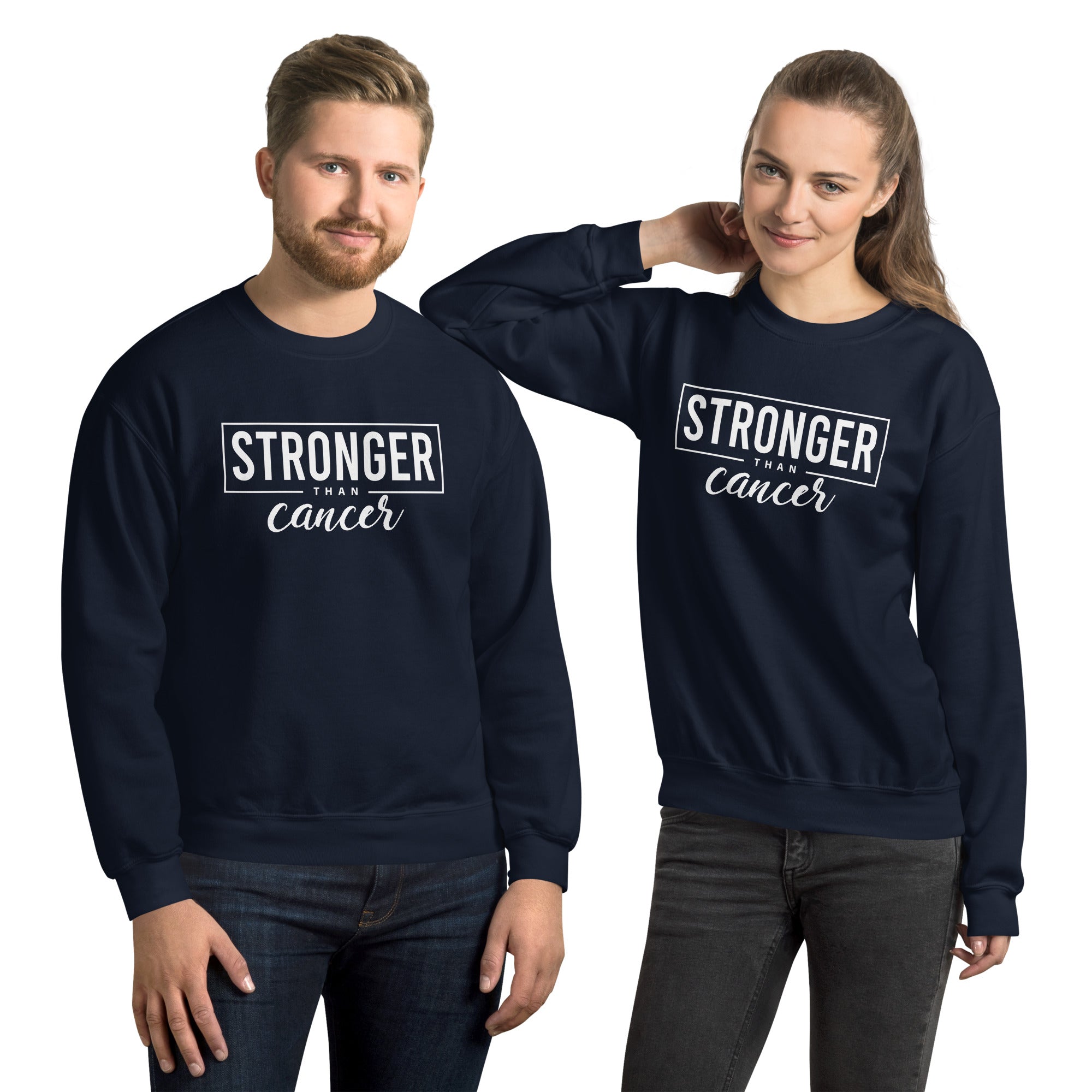 Stronger Than Cancer Unisex Sweatshirt - Inspirational & Cozy Cancer Awareness Apparel for Cancer Warriors | Chemo Kits