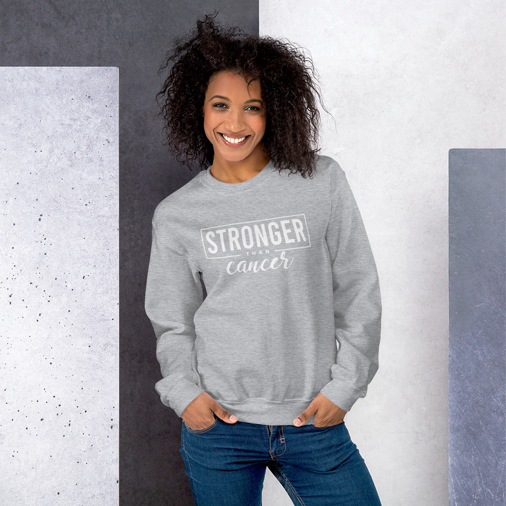 Stronger Than Cancer Unisex Sweatshirt - Inspirational & Cozy Cancer Awareness Apparel for Cancer Warriors | Chemo Kits