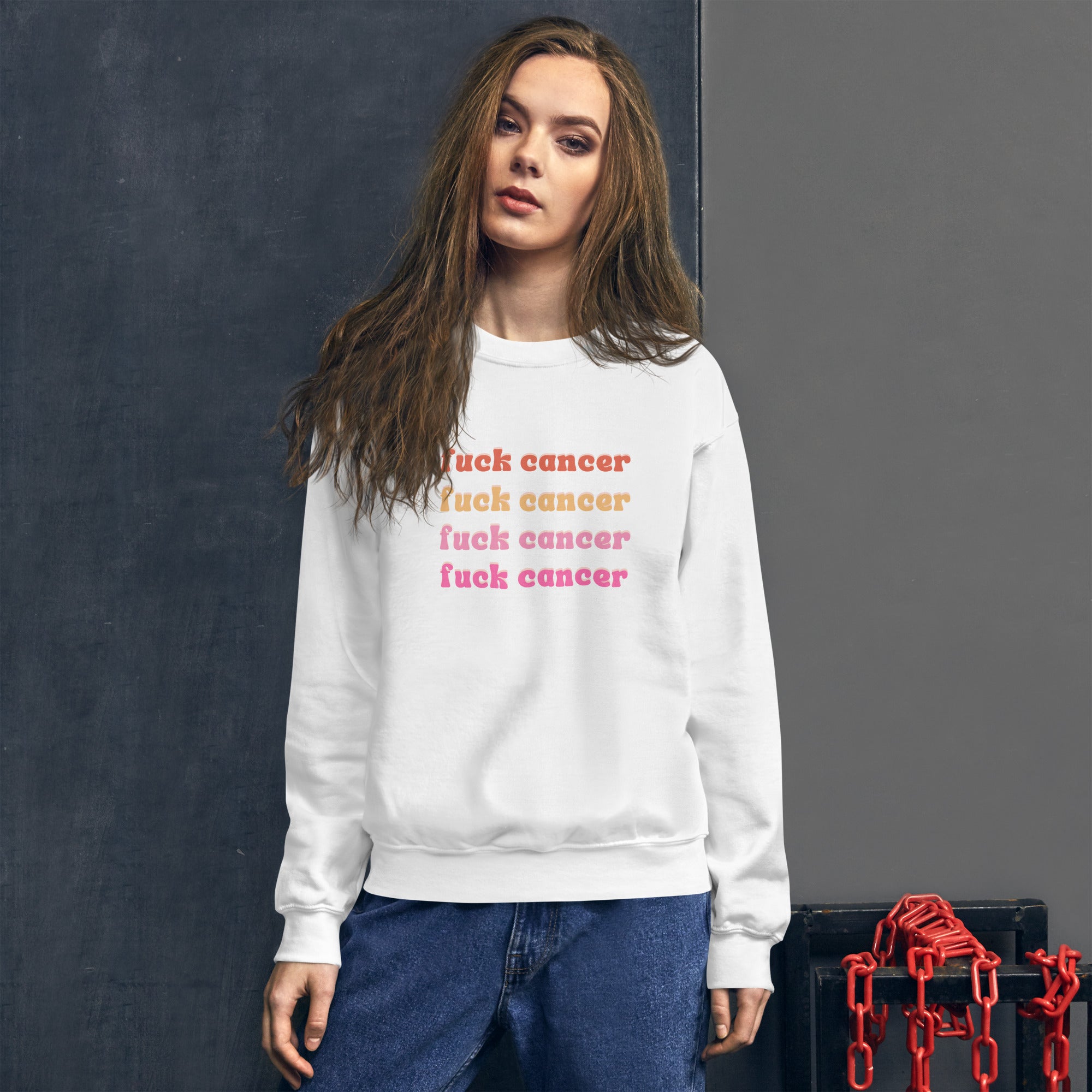 F*ck Cancer Sweatshirt - Inspirational & Cozy Cancer Awareness Apparel for Cancer Warriors | Chemo Kits