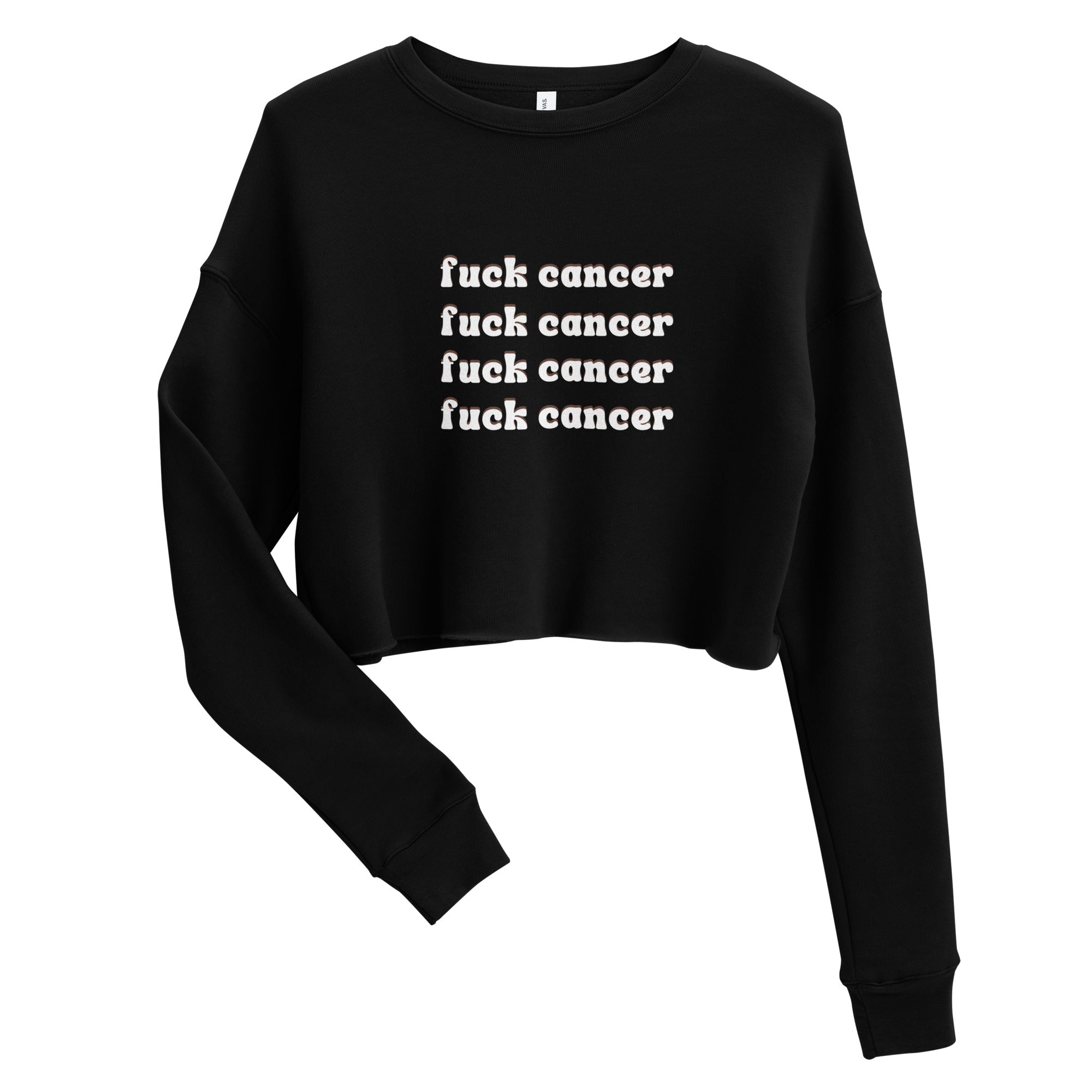 F*ck Cancer Crop Sweatshirt - Inspirational & Cozy Cancer Awareness Apparel for Cancer Warriors | Chemo Kits