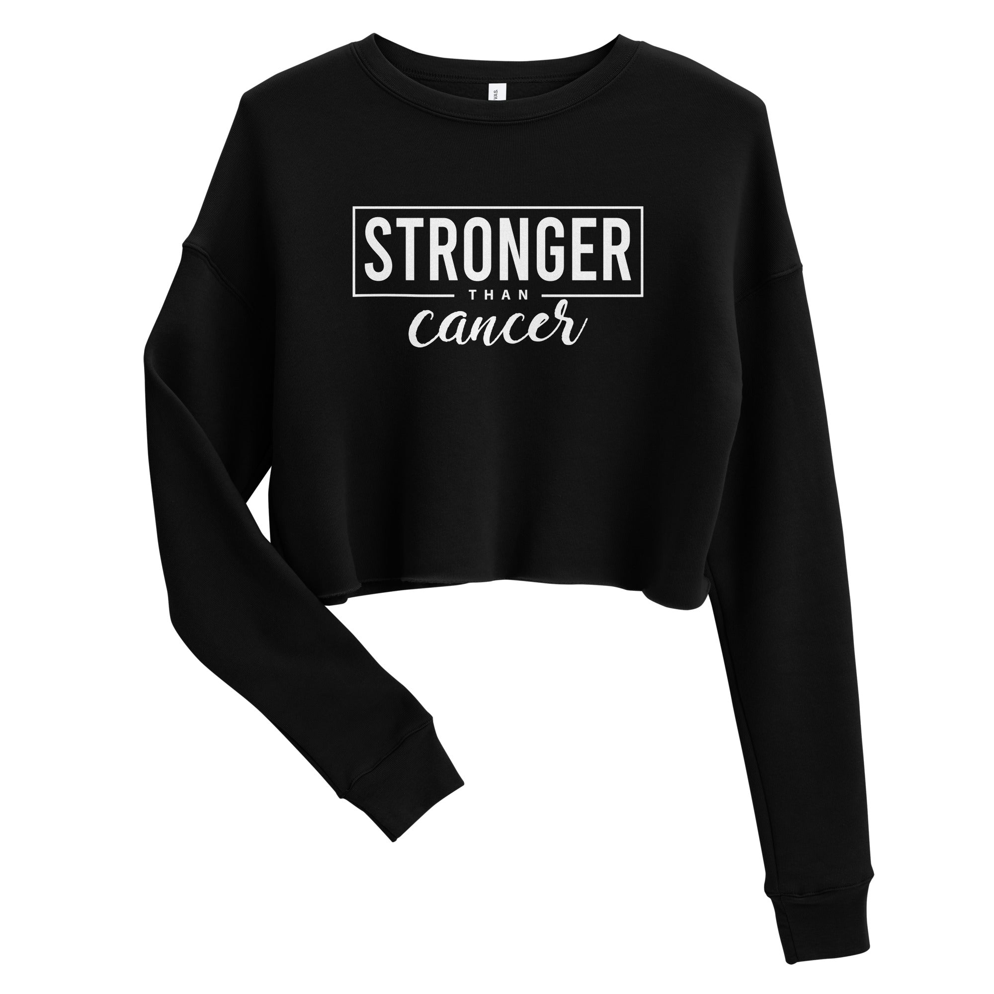 Stronger Than Cancer Crop Sweatshirt - Inspirational & Cozy Cancer Awareness Apparel for Cancer Warriors | Chemo Kits