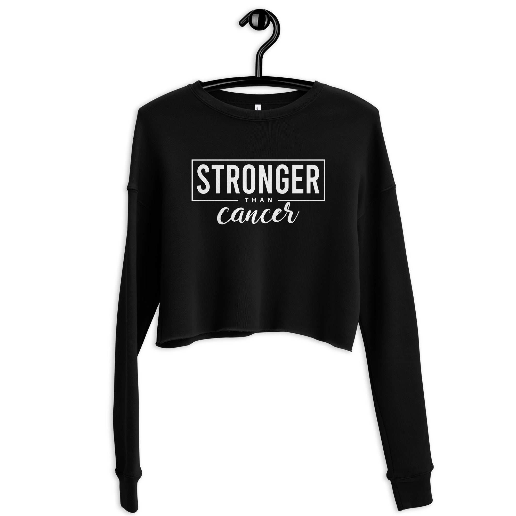 Stronger Than Cancer Crop Sweatshirt - Inspirational & Cozy Cancer Awareness Apparel for Cancer Warriors | Chemo Kits