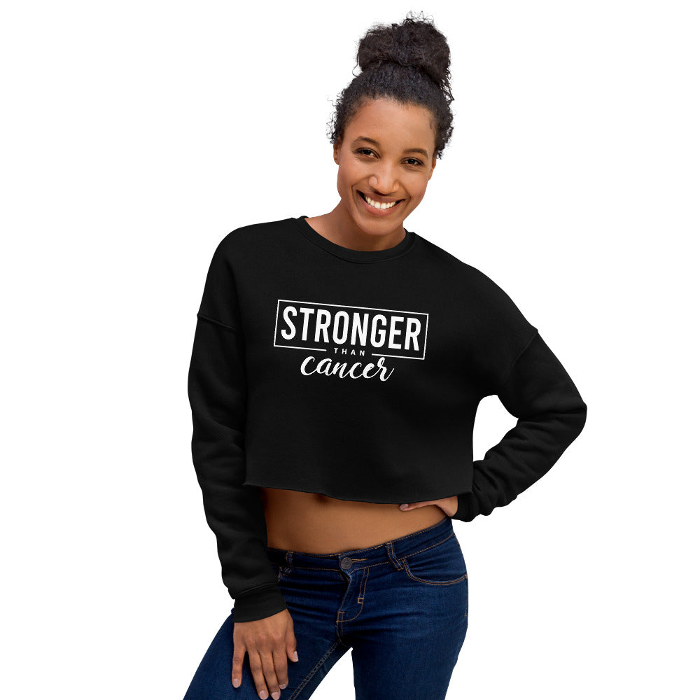 Stronger Than Cancer Crop Sweatshirt - Inspirational & Cozy Cancer Awareness Apparel for Cancer Warriors | Chemo Kits