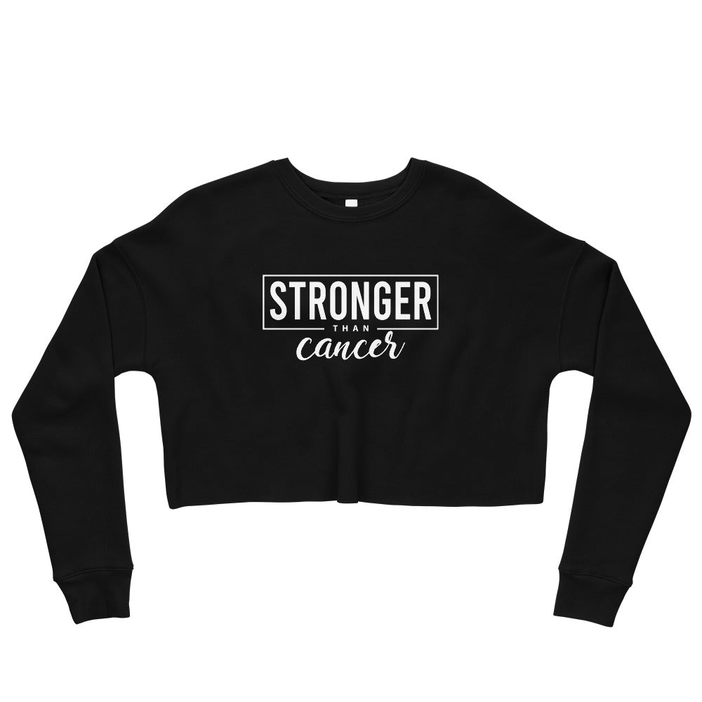 Stronger Than Cancer Crop Sweatshirt - Inspirational & Cozy Cancer Awareness Apparel for Cancer Warriors | Chemo Kits