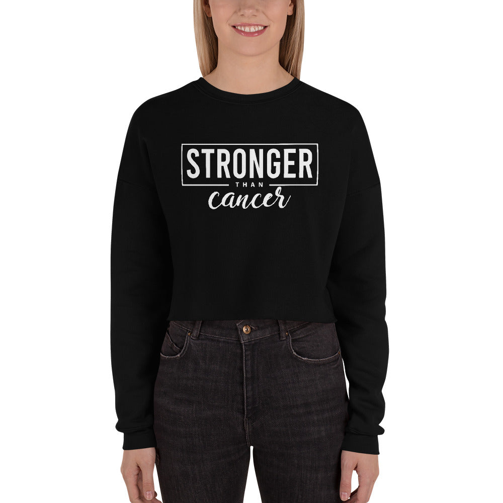 Stronger Than Cancer Crop Sweatshirt - Inspirational & Cozy Cancer Awareness Apparel for Cancer Warriors | Chemo Kits