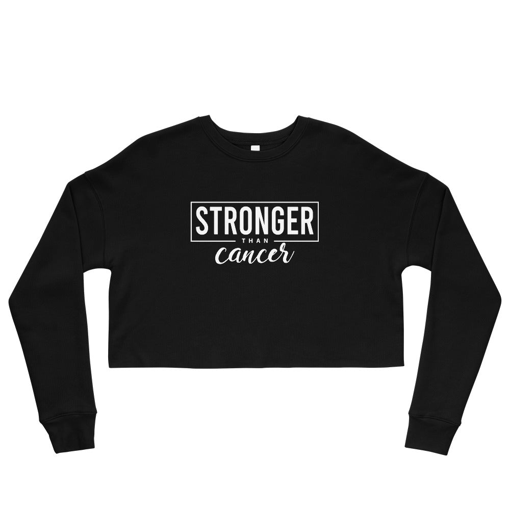Stronger Than Cancer Crop Sweatshirt - Inspirational & Cozy Cancer Awareness Apparel for Cancer Warriors | Chemo Kits