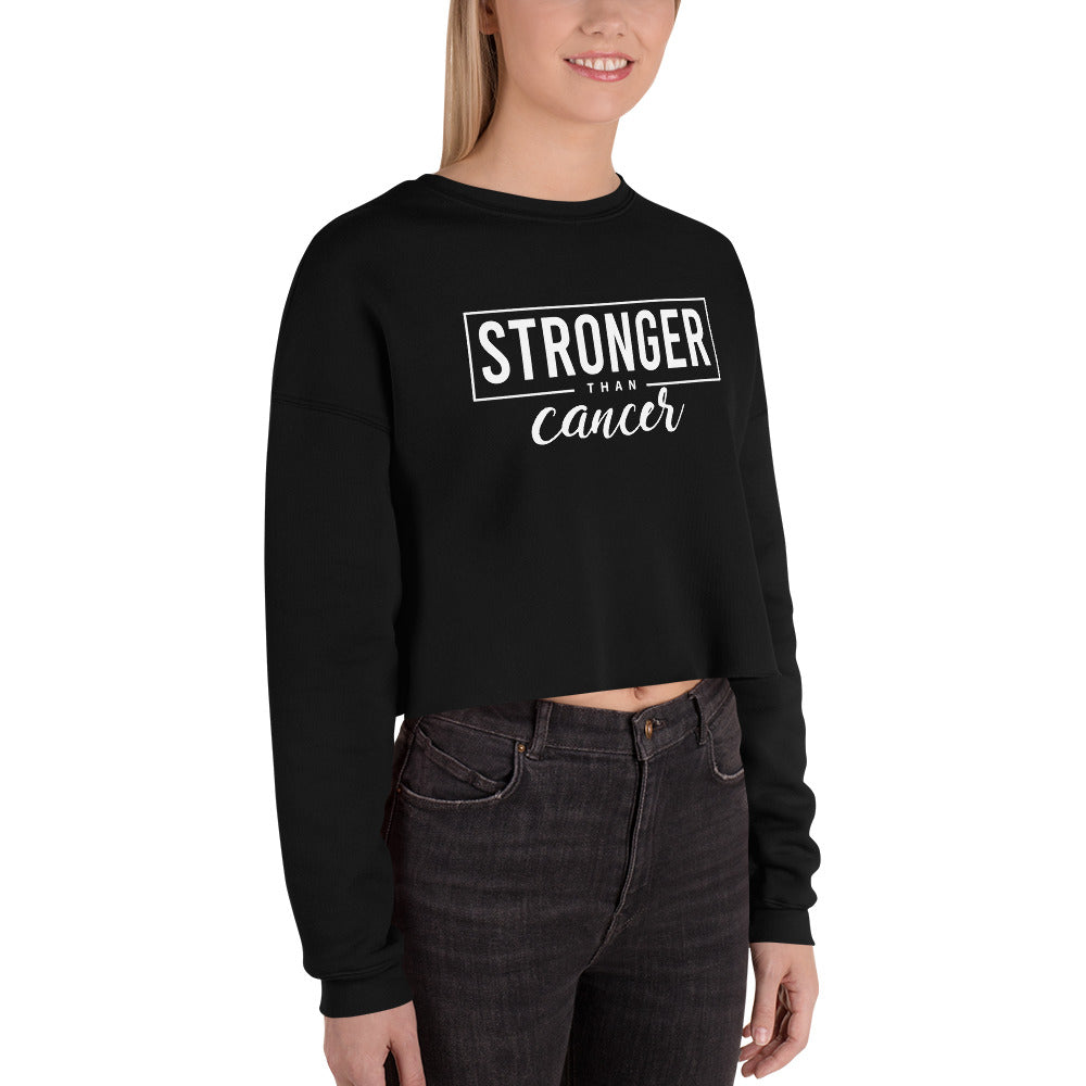 Stronger Than Cancer Crop Sweatshirt - Inspirational & Cozy Cancer Awareness Apparel for Cancer Warriors | Chemo Kits