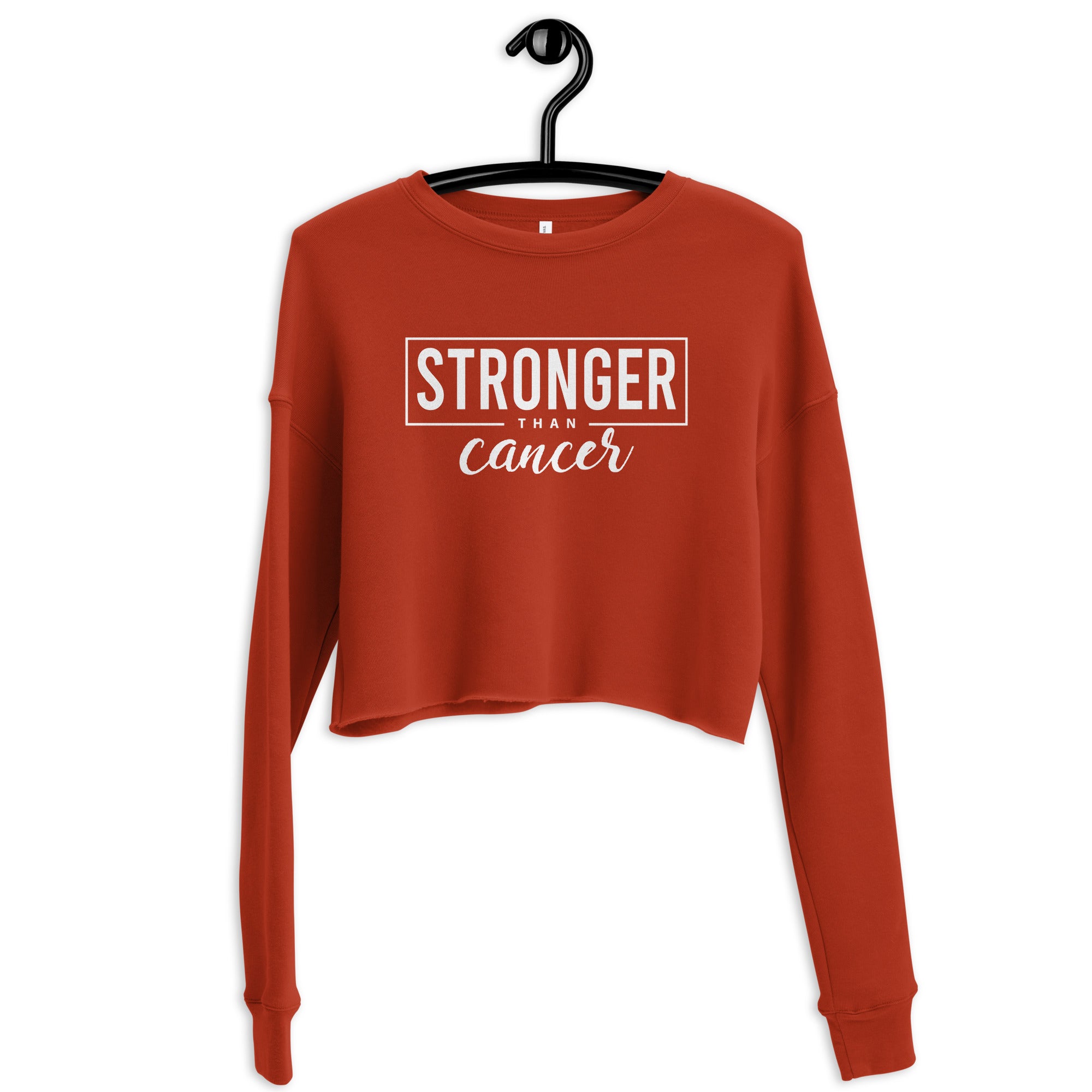 Stronger Than Cancer Crop Sweatshirt - Inspirational & Cozy Cancer Awareness Apparel for Cancer Warriors | Chemo Kits