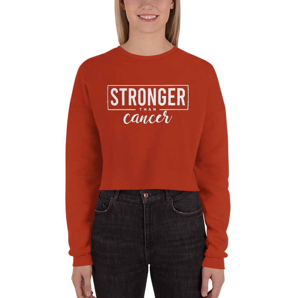 Stronger Than Cancer Crop Sweatshirt - Inspirational & Cozy Cancer Awareness Apparel for Cancer Warriors | Chemo Kits