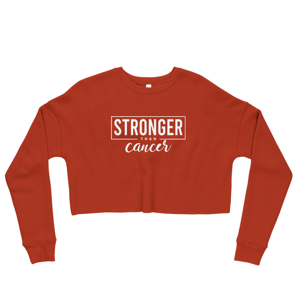 Stronger Than Cancer Crop Sweatshirt - Inspirational & Cozy Cancer Awareness Apparel for Cancer Warriors | Chemo Kits