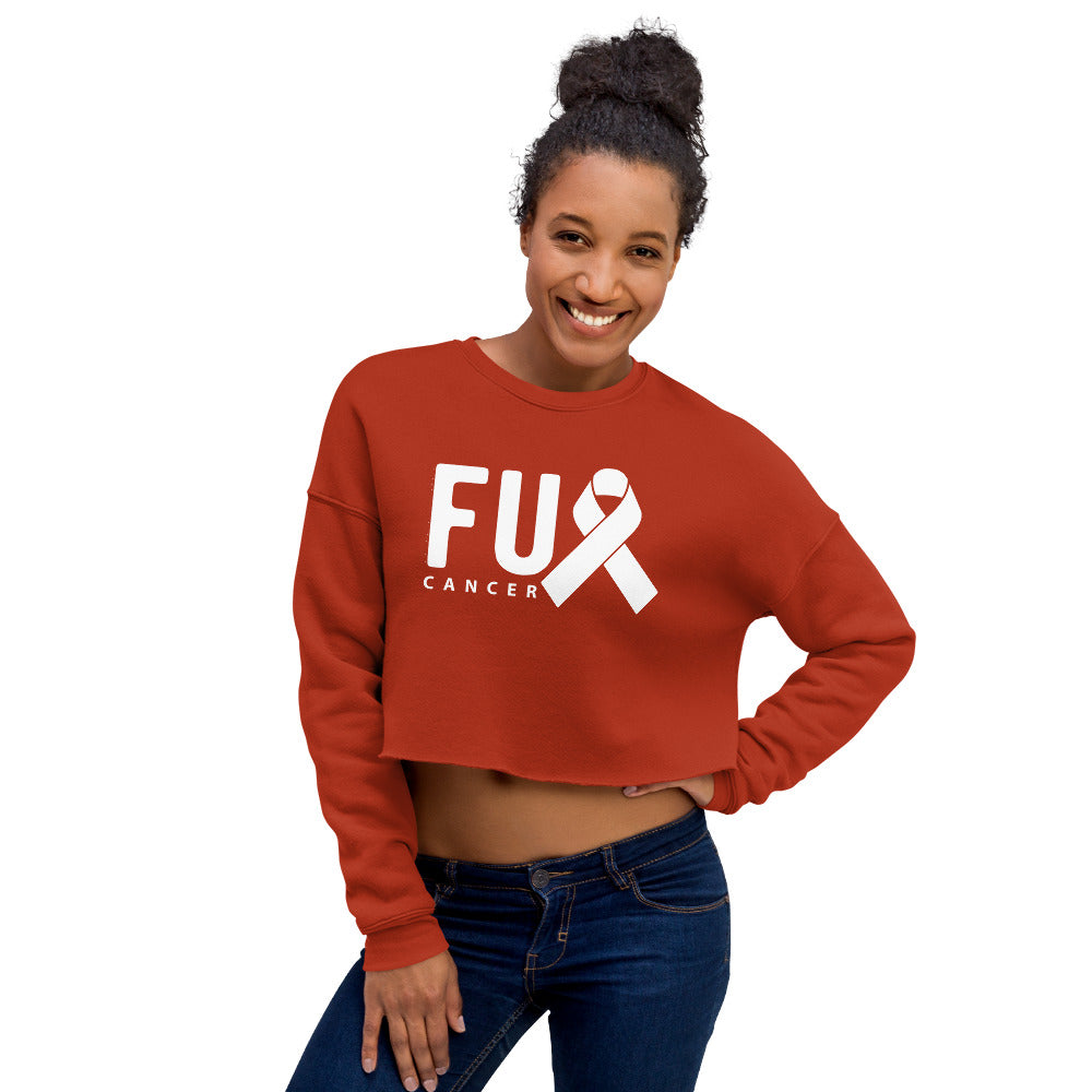 FU Cancer Crop Sweatshirt - Inspirational & Cozy Cancer Awareness Apparel for Cancer Warriors | Chemo Kits
