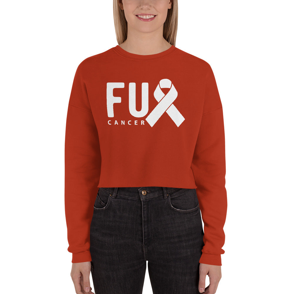 FU Cancer Crop Sweatshirt - Inspirational & Cozy Cancer Awareness Apparel for Cancer Warriors | Chemo Kits