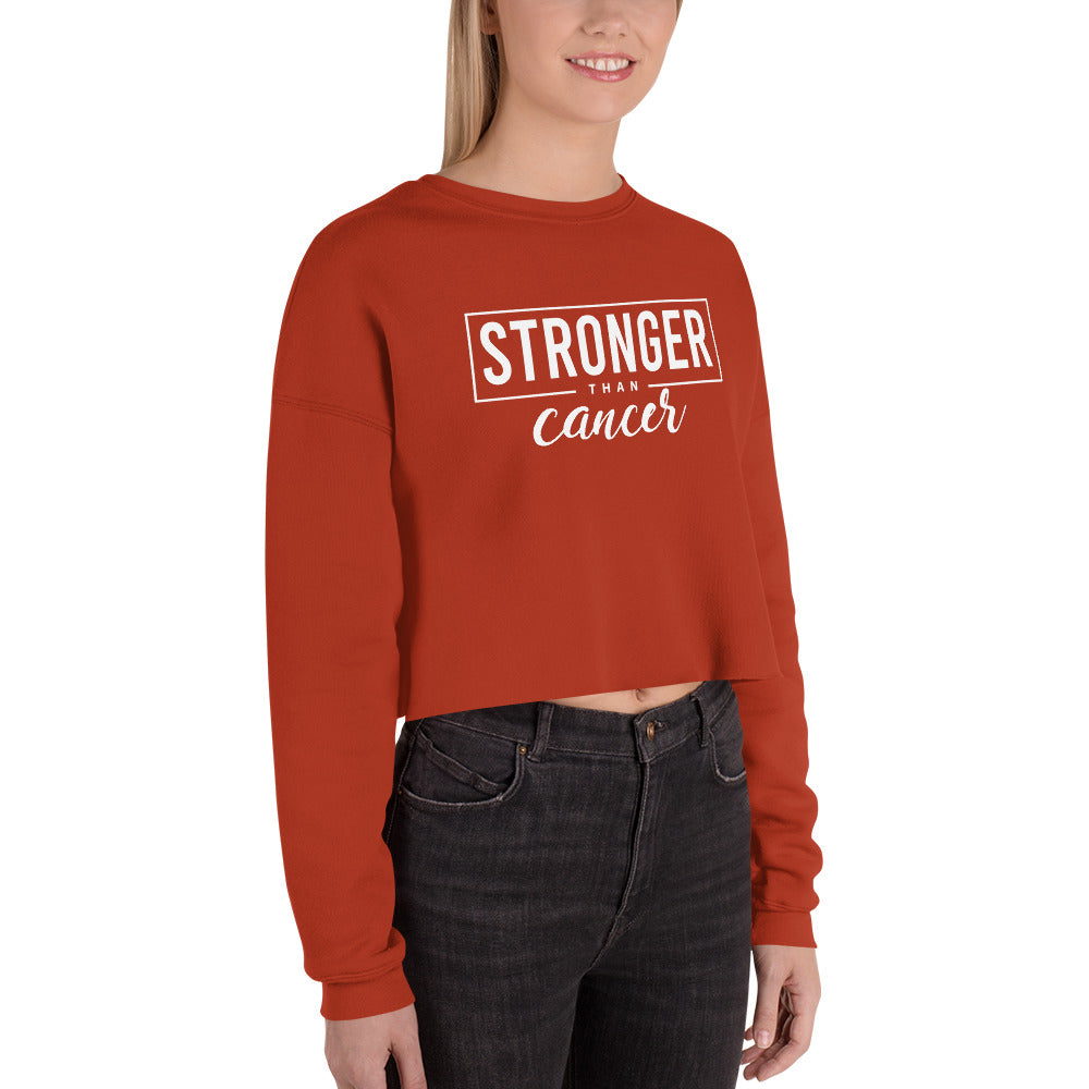 Stronger Than Cancer Crop Sweatshirt - Inspirational & Cozy Cancer Awareness Apparel for Cancer Warriors | Chemo Kits