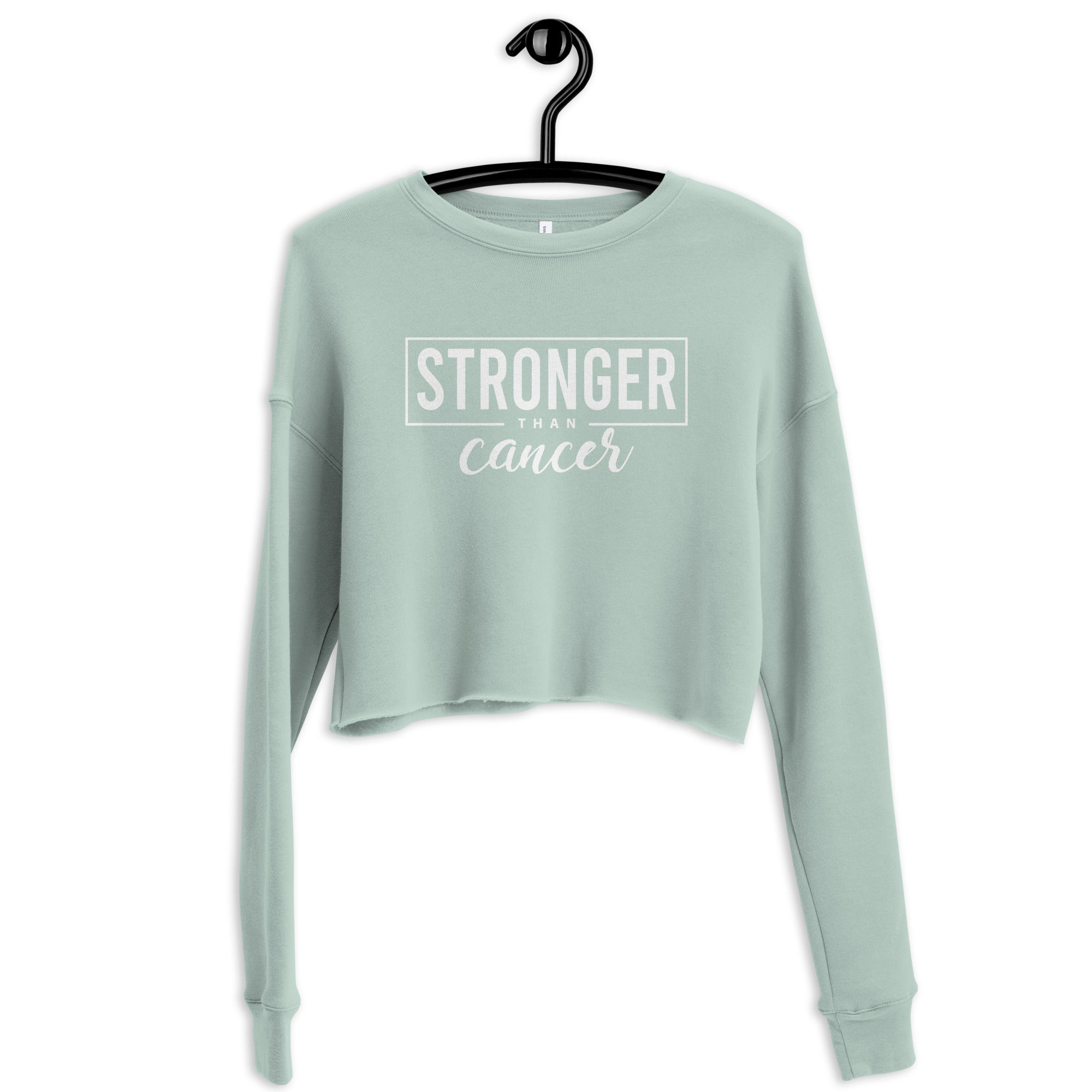 Stronger Than Cancer Crop Sweatshirt - Inspirational & Cozy Cancer Awareness Apparel for Cancer Warriors | Chemo Kits