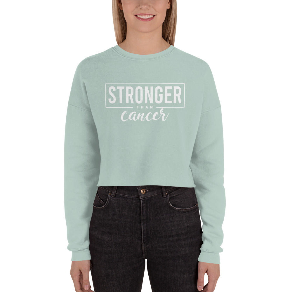 Stronger Than Cancer Crop Sweatshirt - Inspirational & Cozy Cancer Awareness Apparel for Cancer Warriors | Chemo Kits