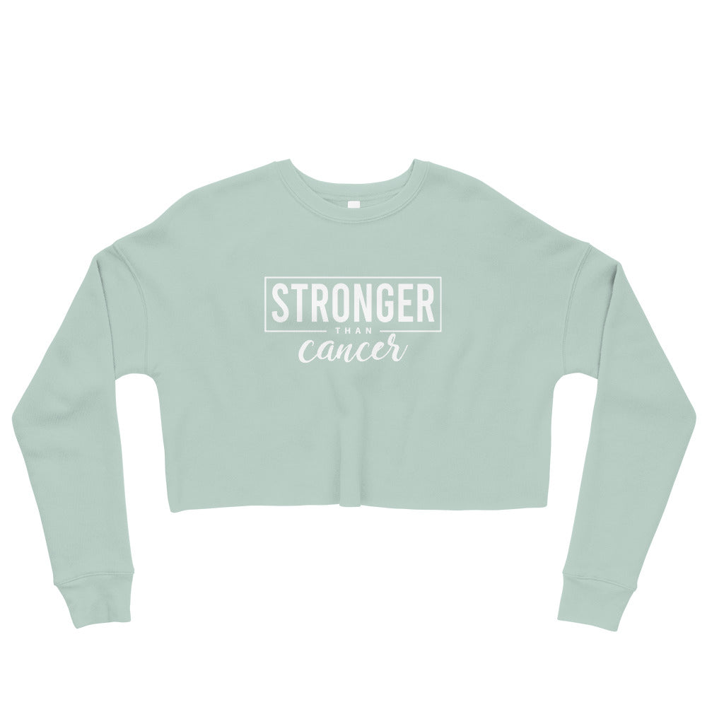 Stronger Than Cancer Crop Sweatshirt - Inspirational & Cozy Cancer Awareness Apparel for Cancer Warriors | Chemo Kits