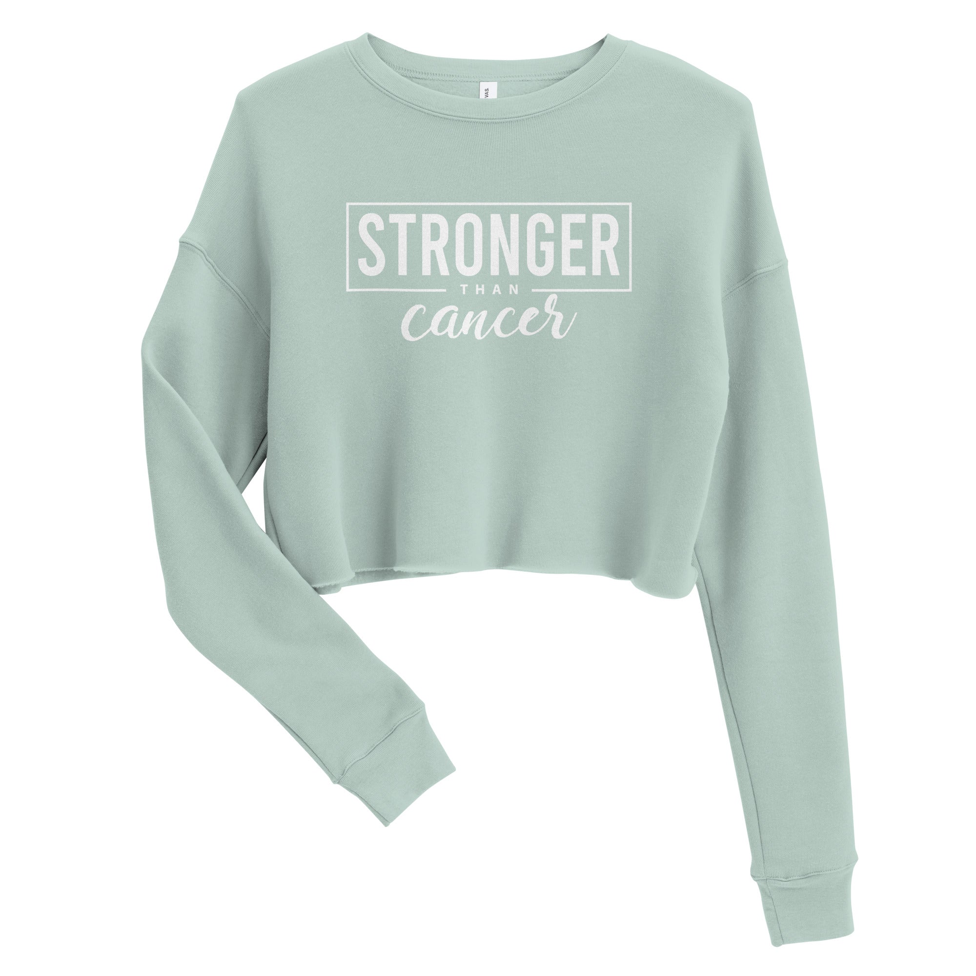 Stronger Than Cancer Crop Sweatshirt - Inspirational & Cozy Cancer Awareness Apparel for Cancer Warriors | Chemo Kits