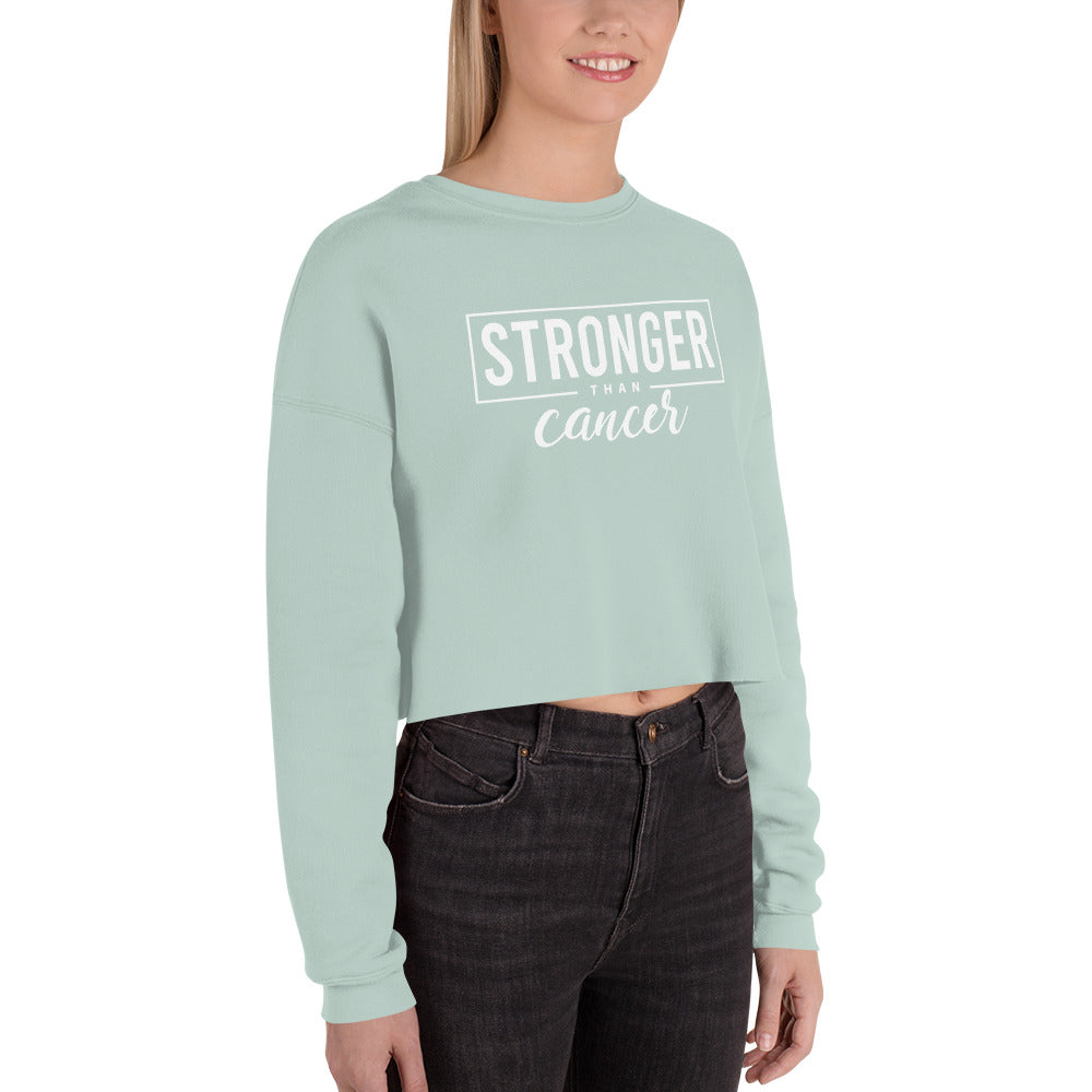 Stronger Than Cancer Crop Sweatshirt - Inspirational & Cozy Cancer Awareness Apparel for Cancer Warriors | Chemo Kits