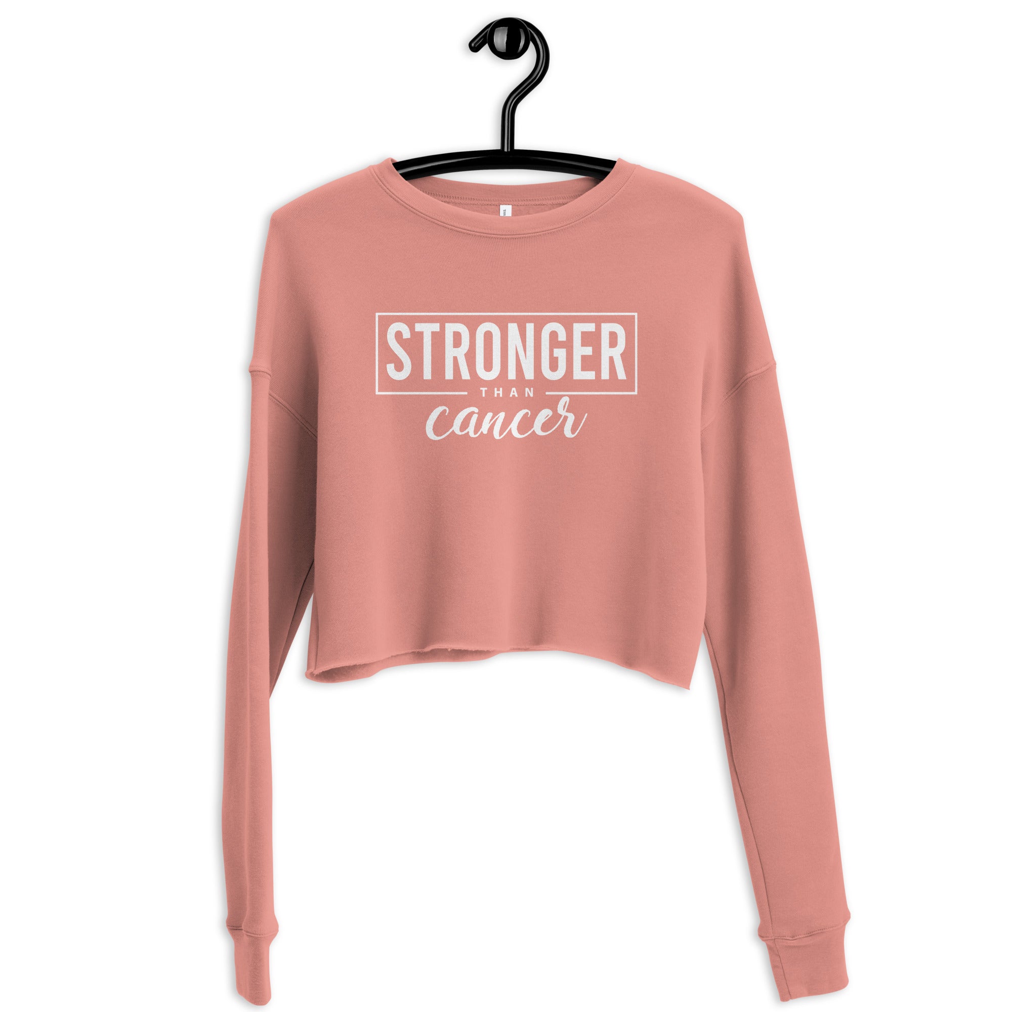 Stronger Than Cancer Crop Sweatshirt - Inspirational & Cozy Cancer Awareness Apparel for Cancer Warriors | Chemo Kits