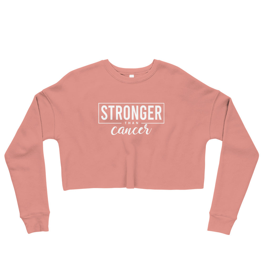 Stronger Than Cancer Crop Sweatshirt - Inspirational & Cozy Cancer Awareness Apparel for Cancer Warriors | Chemo Kits