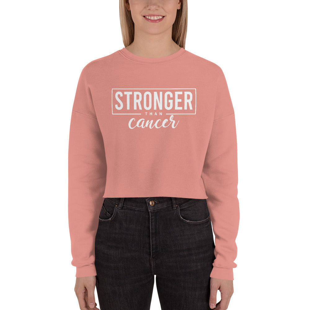 Stronger Than Cancer Crop Sweatshirt - Inspirational & Cozy Cancer Awareness Apparel for Cancer Warriors | Chemo Kits