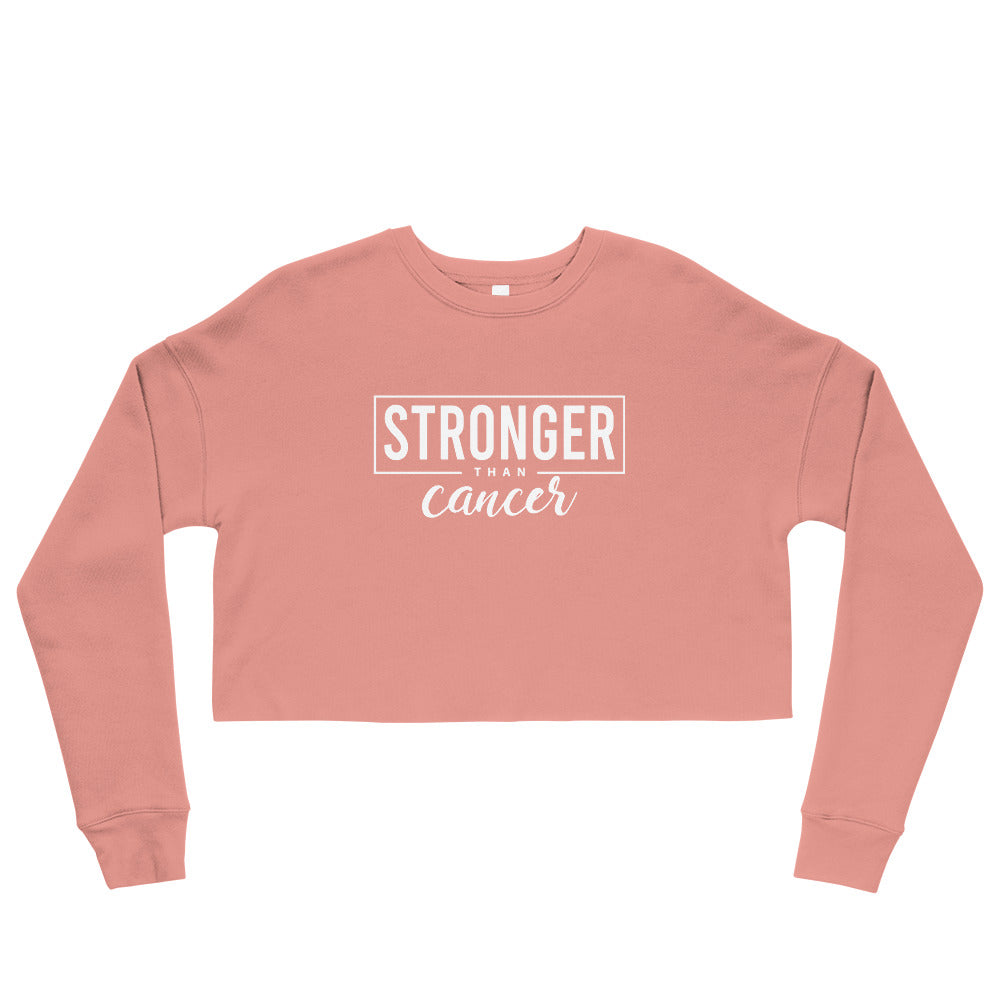Stronger Than Cancer Crop Sweatshirt - Inspirational & Cozy Cancer Awareness Apparel for Cancer Warriors | Chemo Kits