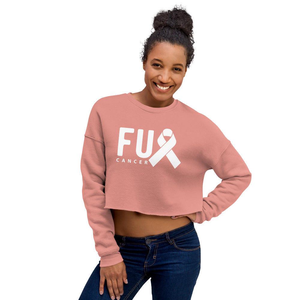 FU Cancer Crop Sweatshirt - Inspirational & Cozy Cancer Awareness Apparel for Cancer Warriors | Chemo Kits