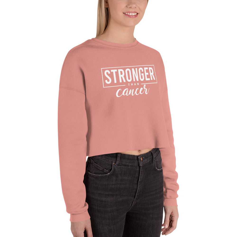 Stronger Than Cancer Crop Sweatshirt - Inspirational & Cozy Cancer Awareness Apparel for Cancer Warriors | Chemo Kits