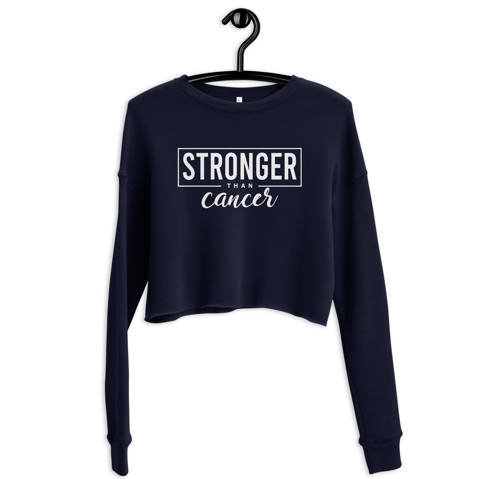 Stronger Than Cancer Crop Sweatshirt - Inspirational & Cozy Cancer Awareness Apparel for Cancer Warriors | Chemo Kits
