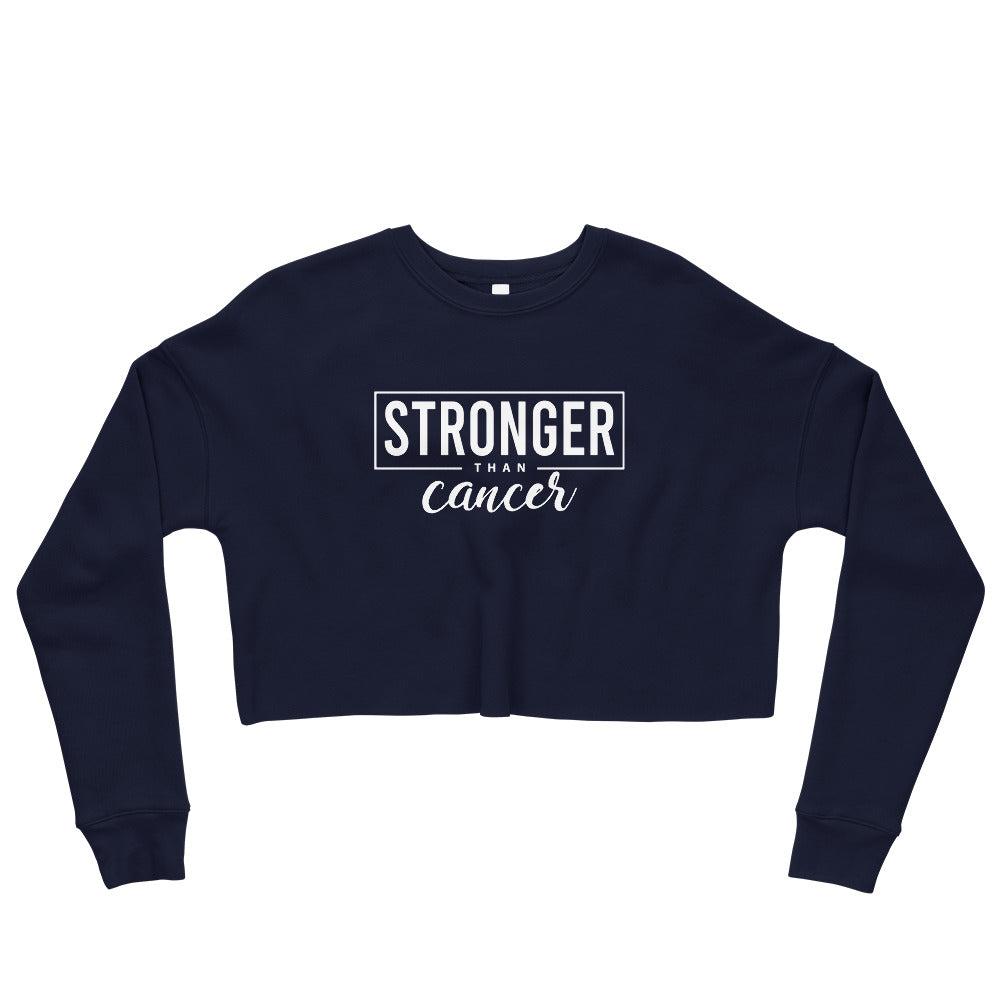 Stronger Than Cancer Crop Sweatshirt - Inspirational & Cozy Cancer Awareness Apparel for Cancer Warriors | Chemo Kits