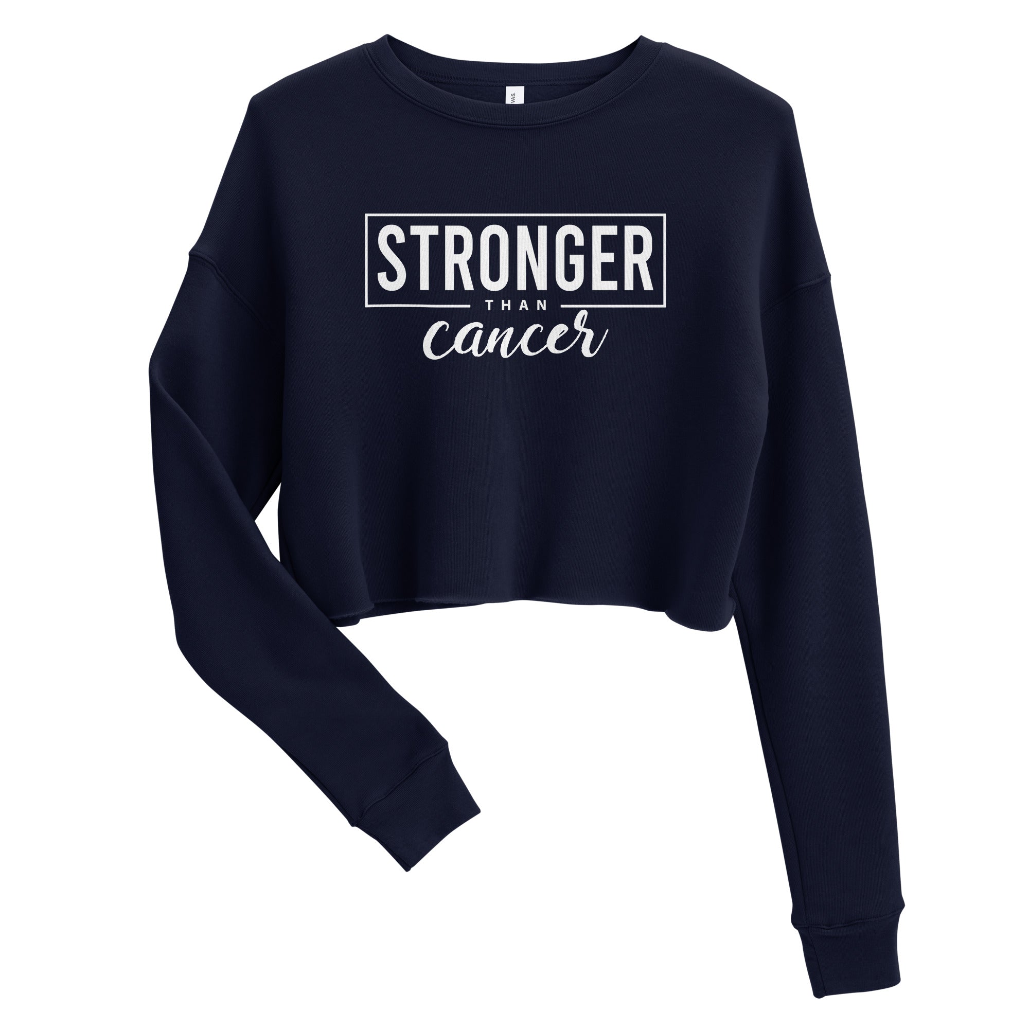 Stronger Than Cancer Crop Sweatshirt - Inspirational & Cozy Cancer Awareness Apparel for Cancer Warriors | Chemo Kits