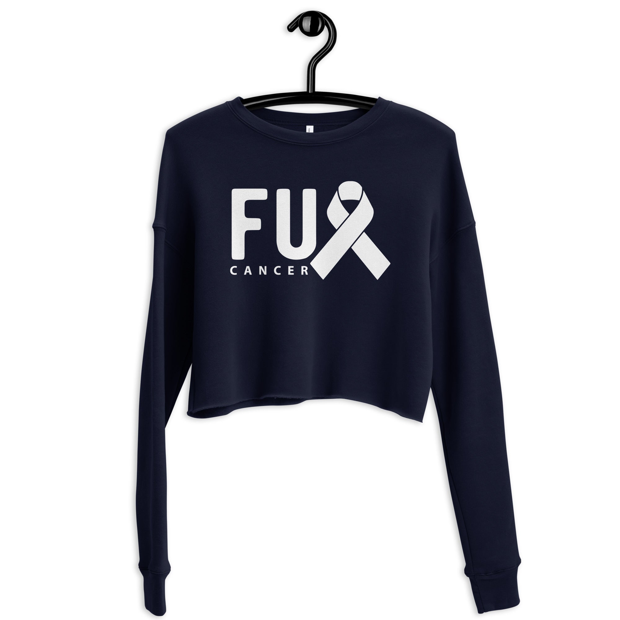 FU Cancer Crop Sweatshirt - Inspirational & Cozy Cancer Awareness Apparel for Cancer Warriors | Chemo Kits