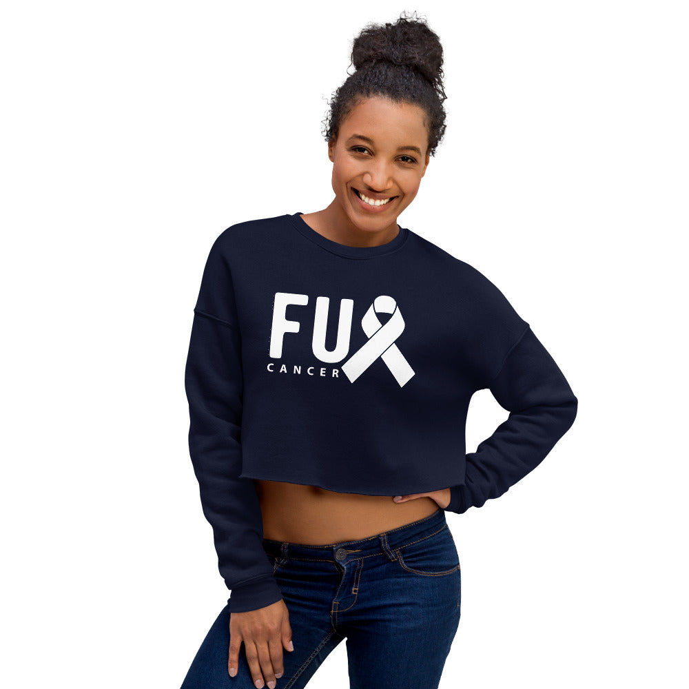 FU Cancer Crop Sweatshirt - Inspirational & Cozy Cancer Awareness Apparel for Cancer Warriors | Chemo Kits