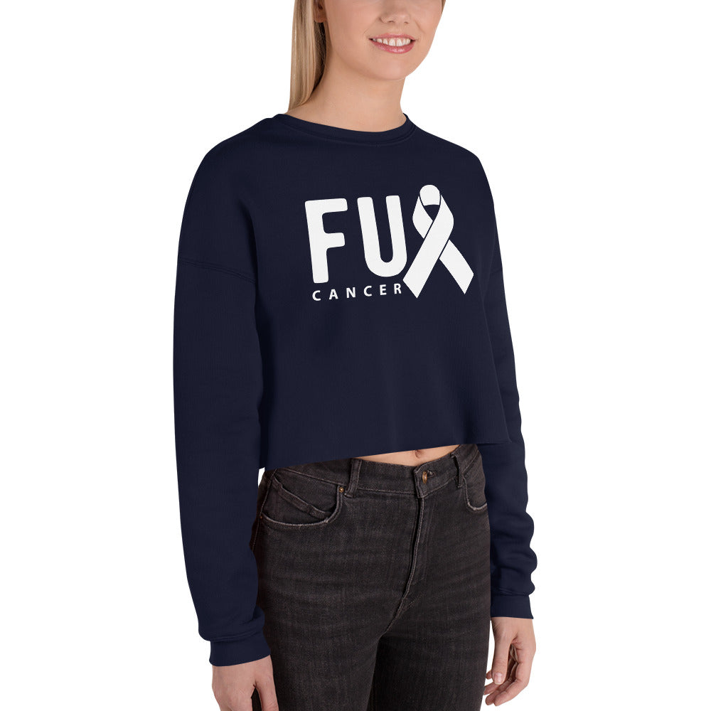FU Cancer Crop Sweatshirt - Inspirational & Cozy Cancer Awareness Apparel for Cancer Warriors | Chemo Kits
