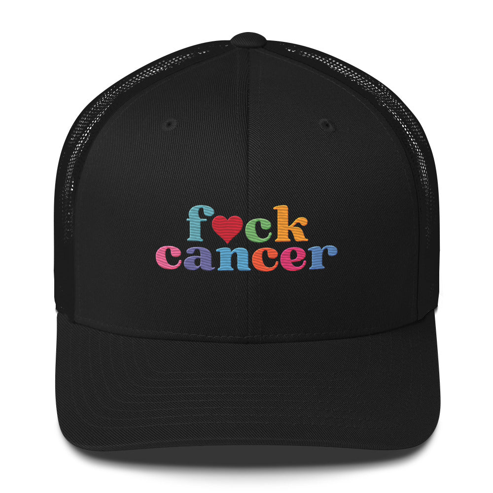 F*ck Cancer Retro Trucker Hat - Stylish & Empowering Cancer Awareness Cap | Chemo Kits