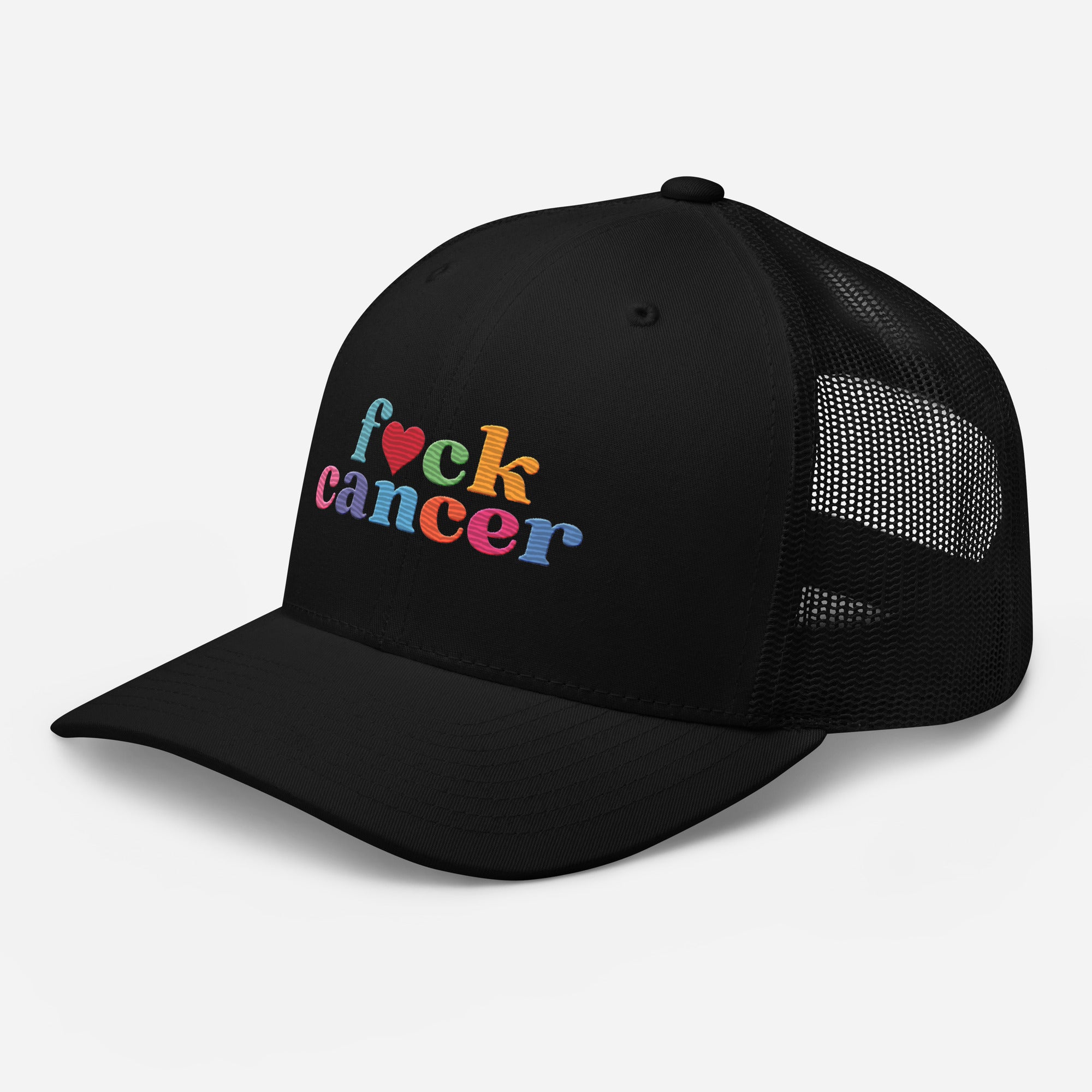 F*ck Cancer Retro Trucker Hat - Stylish & Empowering Cancer Awareness Cap | Chemo Kits