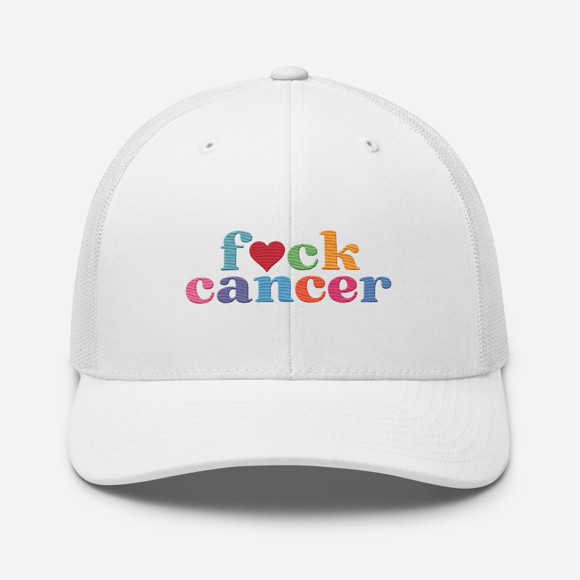 F*ck Cancer Retro Trucker Hat - Stylish & Empowering Cancer Awareness Cap | Chemo Kits