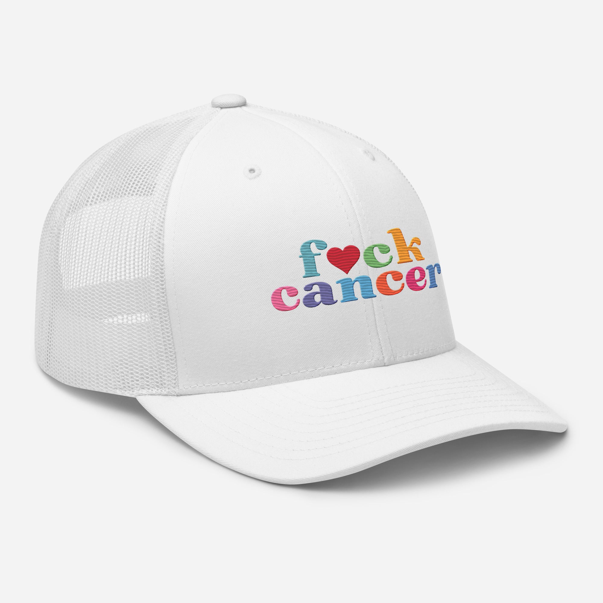 F*ck Cancer Retro Trucker Hat - Stylish & Empowering Cancer Awareness Cap | Chemo Kits