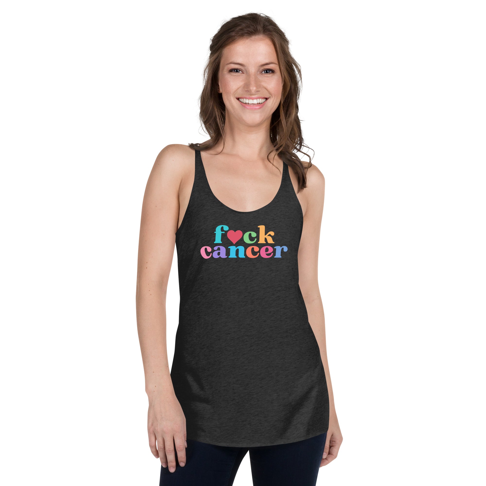 F*ck Cancer Women's Racerback Tank - Inspirational & Cozy Cancer Awareness Apparel for Cancer Warriors | Chemo Kits