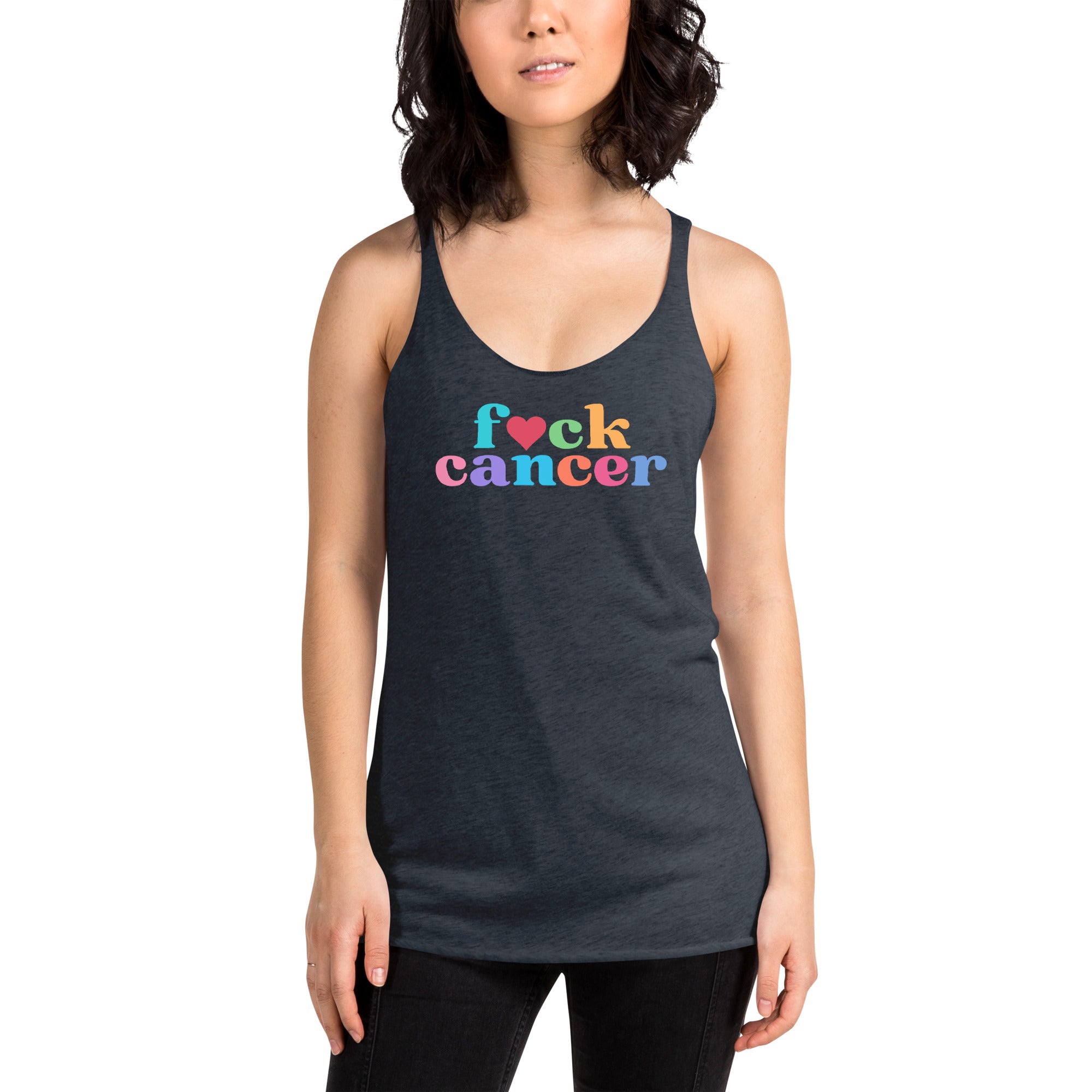 F*ck Cancer Women's Racerback Tank - Inspirational & Cozy Cancer Awareness Apparel for Cancer Warriors | Chemo Kits