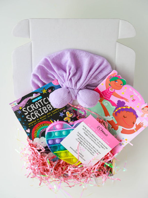 GIRLS LITTLE FIGHTER KIT - Cancer Care Package for child - Childhood cancer gift - Pediatric Cancer Gift - Children Cancer Gift